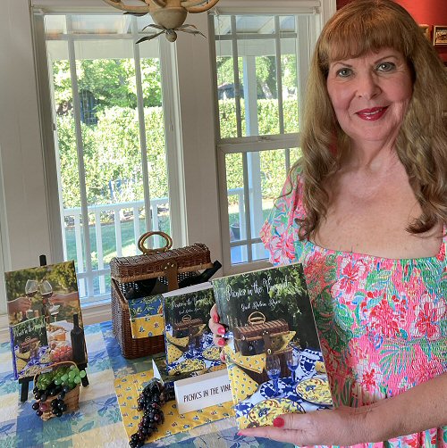 Gail Robin Raes, author of Picnics in the Vineyard. Book signing July 2023.
